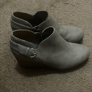 Dr. Scholl's Gray Wedge Ankle Booties